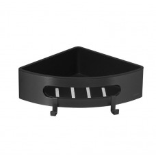 Полка для душа угловая Lemark ШЕЛФ ЛАЙН_SHELF LINE из нерж. стали с крючками, черный/ вставка-пластик черный 9772047