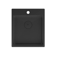 Кухонная мойка Lemark JANGA 440 прямоугольная из нержавеющей стали цвет: Чёрный матовый 9932104