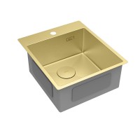 Кухонная мойка Lemark JANGA 440 прямоугольная из нержавеющей стали цвет: светлое золото 9938102