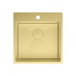 Кухонная мойка Lemark JANGA 490 прямоугольная из нержавеющей стали цвет: Светлое золото 9938106