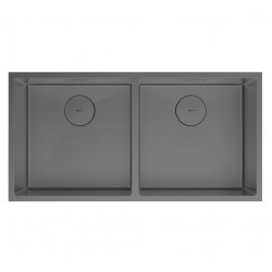 Кухонная мойка Lemark ПРОРАН 900_PRORAN 900 прямоугольная с двумя чашами из нержавеющей стали цвет: Графит 9936139