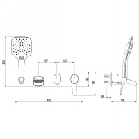 Смеситель для ванны с душем Lemark Atlantiss (LM3224C)